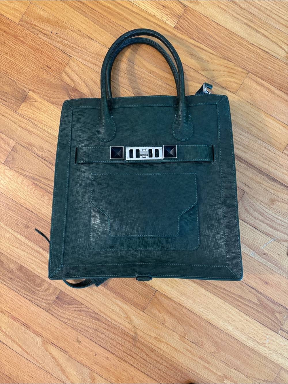 Proenza Schouler Deep Green Structured Leather Tote
